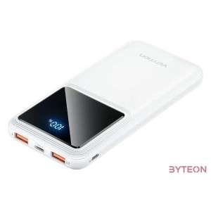 Powerbank, Vention, FHKW0,10000mAh, Micro-USB, USB-C, 2xUSB-A, 22.5W (white)