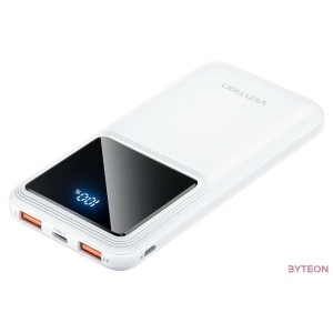 Powerbank, Vention, FHKW0,10000mAh, Micro-USB, USB-C, 2xUSB-A, 22.5W (white)