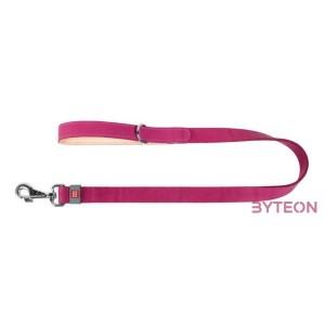 WAUDOG natural leather dog leash 20 mm wide, 122 cm long pink