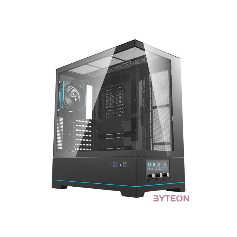 Darkflash DY451 PRO számítógépház ventilátorral (fekete)