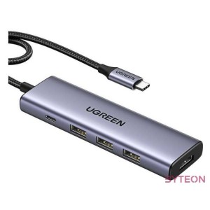 USB-C Hub Ugreen CM511, HDMI 4K 60Hz, 3x USB 3.0 5Gbps, PD 100W (silver)