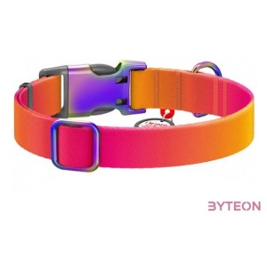 Nylon collar with QR code for Waudog gradient dog, orange , size XL