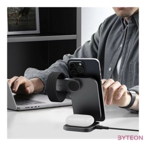 Magnetic Wireless Charger 3 in 1 MagFusion Aukey LC-MC312, 15W Qi2 (gray)