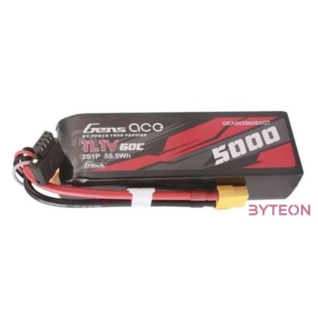 Gens ace G-Tech 5000mAh 11.1V 60C 3S1P Lipo With XT60 Plug