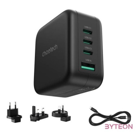 Choetech PD6055 70W GaN hálózati töltő amerikai, EU, UK, AU adapterekkel