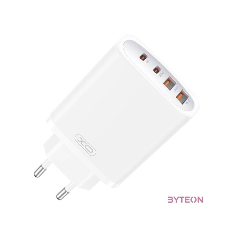 Fali töltő XO CE22, 45W, GaN, 2x USB-C, 2x USB-A