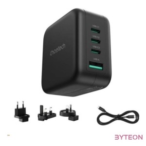 Choetech PD6055 70W GaN hálózati töltő amerikai, EU, UK, AU adapterekkel