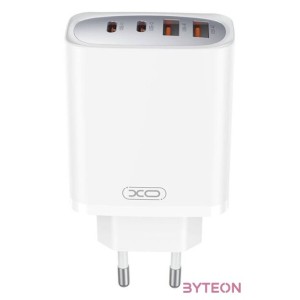 Fali töltő XO CE22, 45W, GaN, 2x USB-C, 2x USB-A