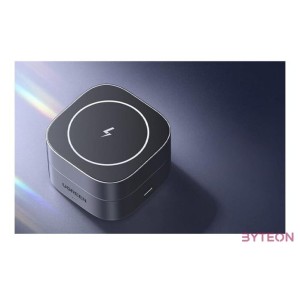 Qi Inductive charger 2in1 for iPhone, AirPods Ugreen W256, 20W (black)  USB-C to USB-C cable 1m