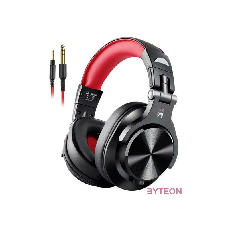 Oneodio A71 Wired Headphones (Black and Red)