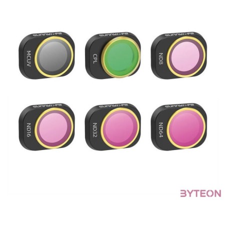 6 Lens Filters MCUV, CPL, ND8,16,32,64 Sunnylife for DJI MINI 4 PRO