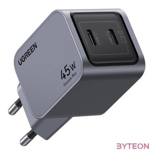 Ugreen Nexode Pro 45W wall charger, 2x USB-C (gray)