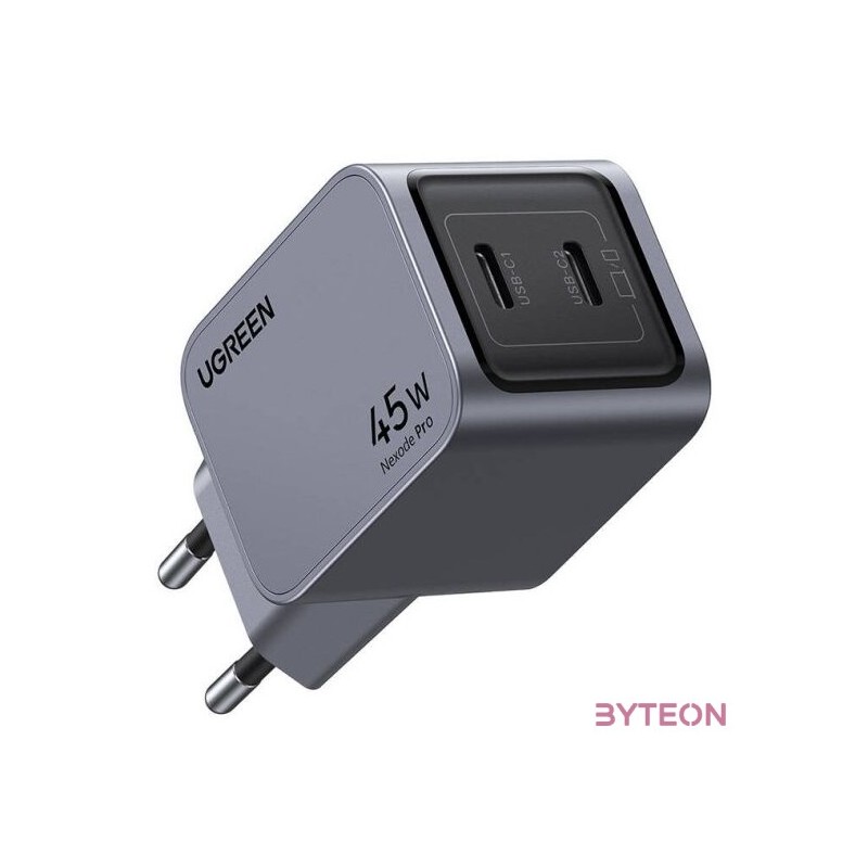 Ugreen Nexode Pro 45W wall charger, 2x USB-C (gray)