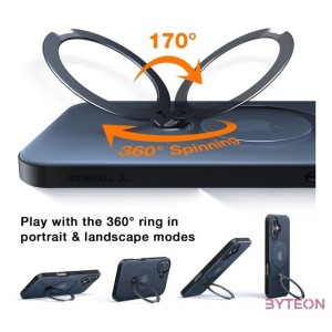 Torras Ostand Spin Case for iPhone 16 (Transparent)