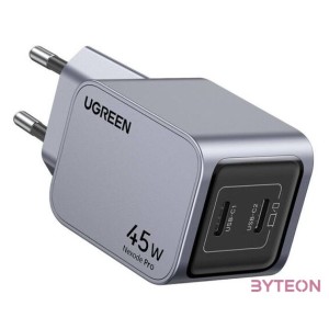 Ugreen Nexode Pro 45W wall charger, 2x USB-C (gray)