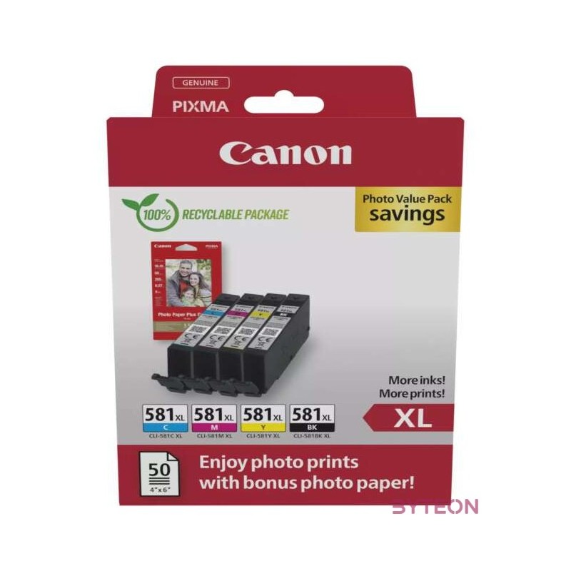 CANON CLI-581XL Ink Cartridge BK,C,M,Y