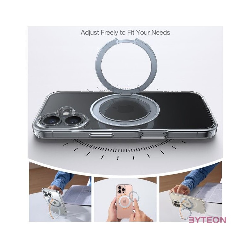 Torras Ostand Pro Case for iPhone 16 (Transparent)