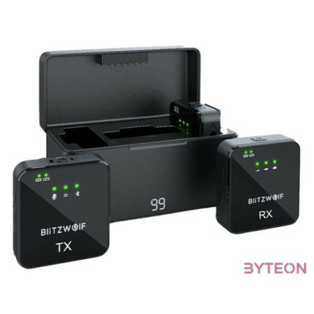 BlitzWolf BW-SX63 vezeték nélküli mikrofon, 1000mAh (fekete)