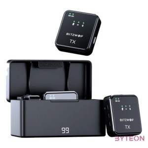 BlitzWolf BW-SX63 vezeték nélküli mikrofon, 1000mAh (fekete)