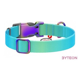 Nylon collar with QR code for Waudog gradient dog, blue , size XL