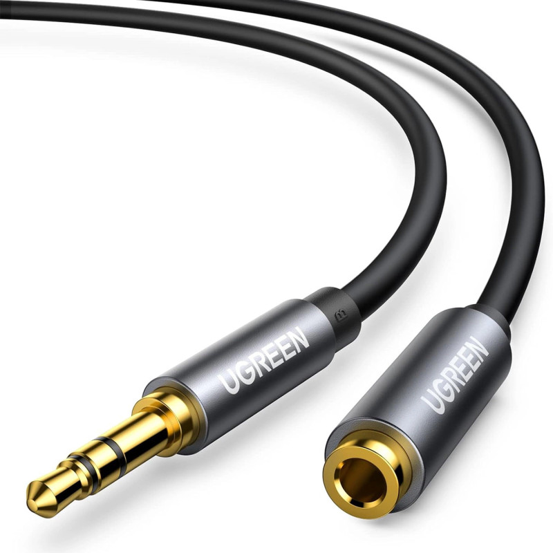 AUX UGREEN audio hosszabbító kábel 3,5 mm-es jack kábel, 3 m (szürke)