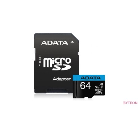 ADATA microSDHC 64GB Premier (Class10, UHS-I U1 A1) R/W: 85/25 MB/s SD adapterrel