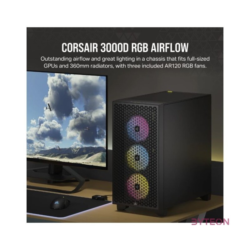 CORSAIR 3000D RGB Tempered Glass Mid Tow