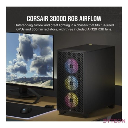 CORSAIR 3000D RGB Tempered Glass Mid Tow