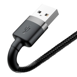 Baseus CALKLF-CG1 USB kábel 2 M USB A Szürke, Fekete