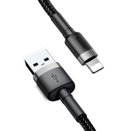 Baseus CALKLF-CG1 USB kábel 2 M USB A Szürke, Fekete