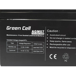 Green Cell AGM Battery 12V 12Ah - Batterie - 12.000 mAh Zárt savas ólom (VRLA)