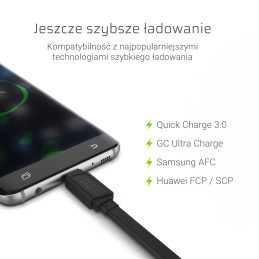 Green Cell KABGC03 USB kábel 0,25 M USB A USB C Fekete