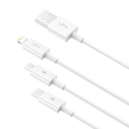 Baseus Superior USB kábel 1,5 M USB 2.0 USB A USB C.Micro USB A/Lightning Fehér