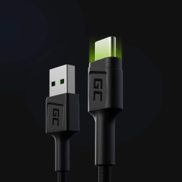 Green Cell KABGC06 USB kábel 1,2 M USB A USB C Fekete