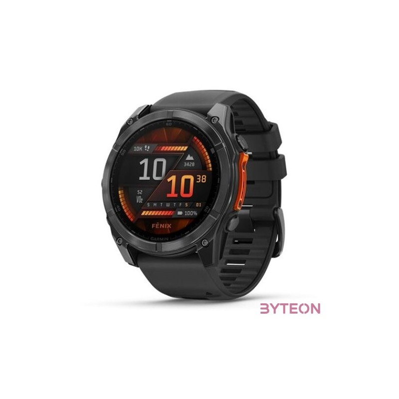 fenix 8, Slate grey w,Black Silicone Band, 51 mm