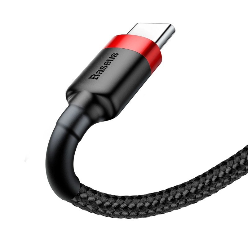 USB-USB-C Baseus Cafule 3A kábel 0,5 m (piros-fekete)