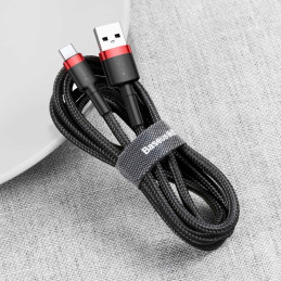 USB-USB-C Baseus Cafule 3A kábel 0,5 m (piros-fekete)