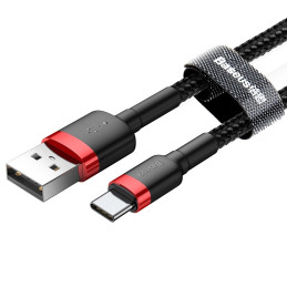 USB-USB-C Baseus Cafule 3A kábel 0,5 m (piros-fekete)