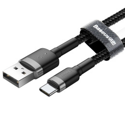 USB-USB-C kábel Baseus Cafule 3A 1m (szürke-fekete)