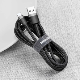 USB-USB-C kábel Baseus Cafule 3A 1m (szürke-fekete)