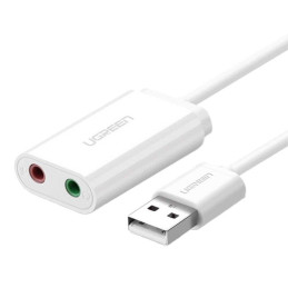 UGREEN 15 cm-es USB külső hangkártya (fehér)