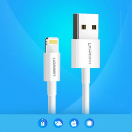 UGREEN Nickel plated Lightning Cable MFi 1m (white)