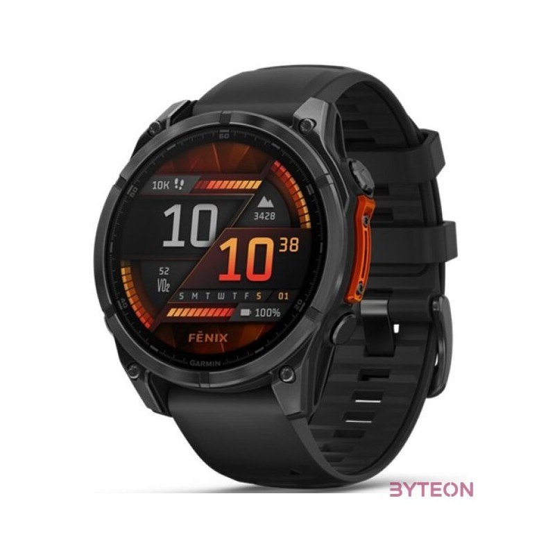 fenix 8, Slate grey w,Black Silicone Band, 47 mm