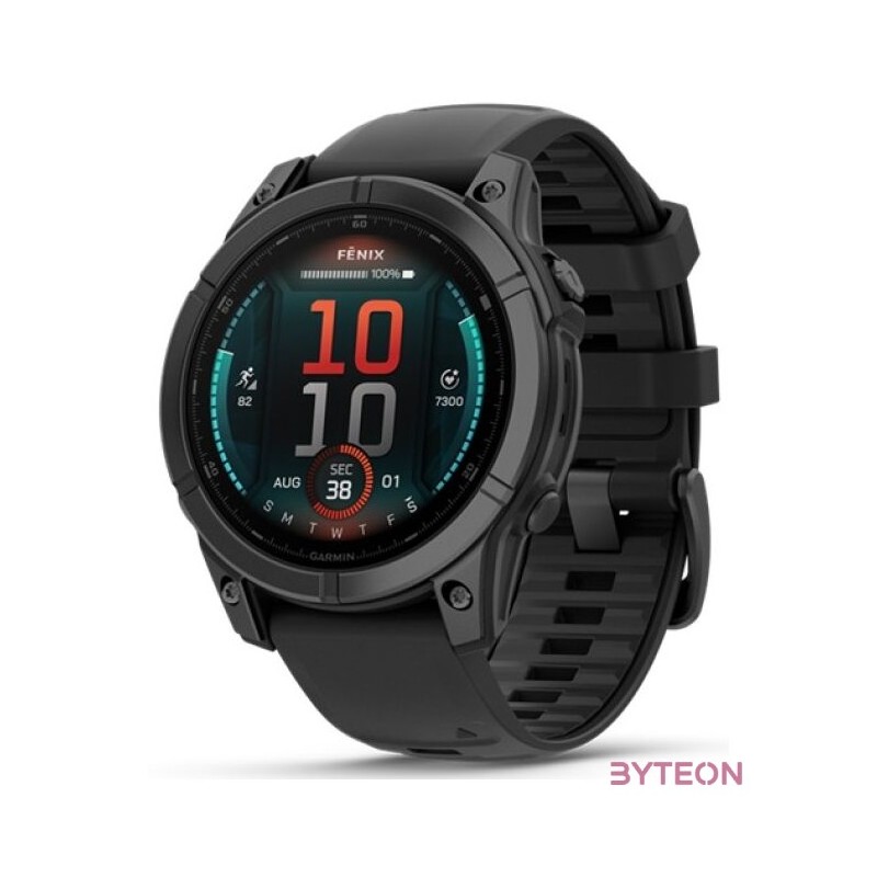 fenix E, Slate grey Steel w,Black Silicone Band, 47 mm