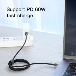 Baseus Cafule PD 2.0 QC 3.0 60 W USB-C – USB-C PD kábel 1 m (fekete-szürke)