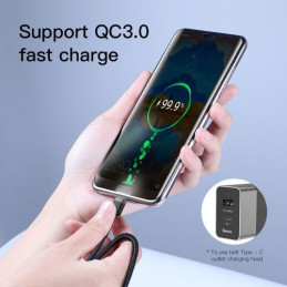 Baseus Cafule PD 2.0 QC 3.0 60 W USB-C – USB-C PD kábel 1 m (fekete-szürke)