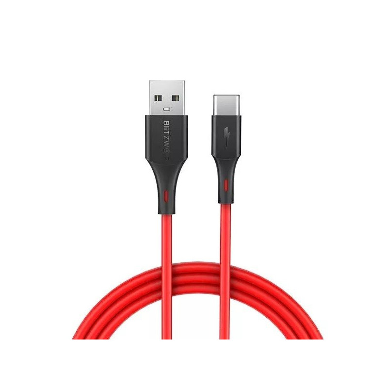 USB-kábel USB-C-hez BlitzWolf BW-TC15 3A 1,8 m (piros)