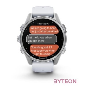 fenix 8, Silver w,White Silicone Band, 43 mm