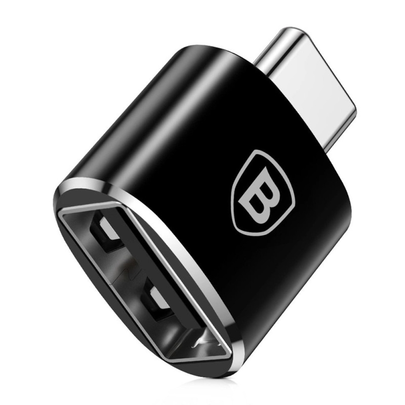 Baseus USB-USB Type-C 2.4A adapter (fekete)