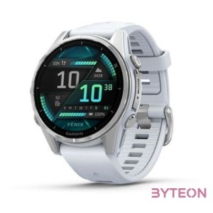 fenix 8, Silver w,White Silicone Band, 43 mm